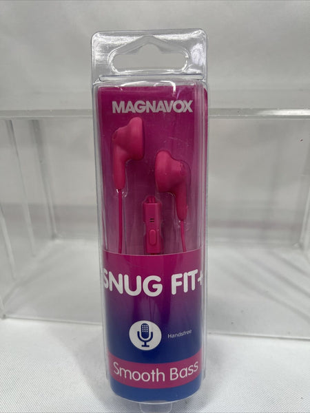 Pink Magnavox SNUG FIT+  Gummy Earbuds Microphone Smooth Bass COMBINESHIP