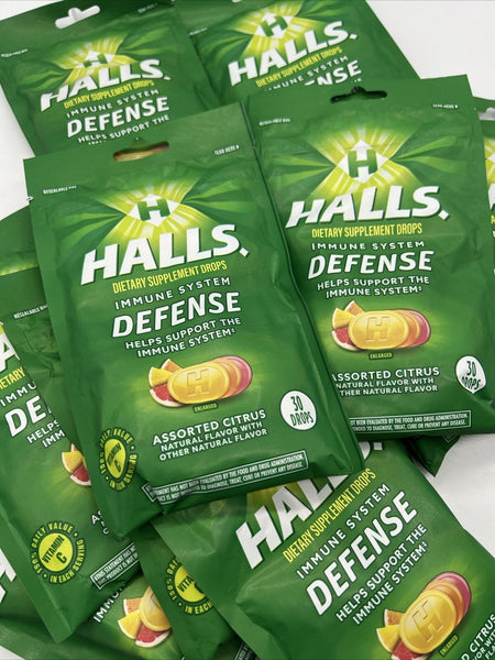 (10) Halls Defense Vitamin C Immune Supplement Citrus Cough 30 Drops Lot 300t