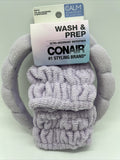 Conair Wash & Prep Head Wrap Spa Headband & Wristbands Absorbent Microfiber Calm