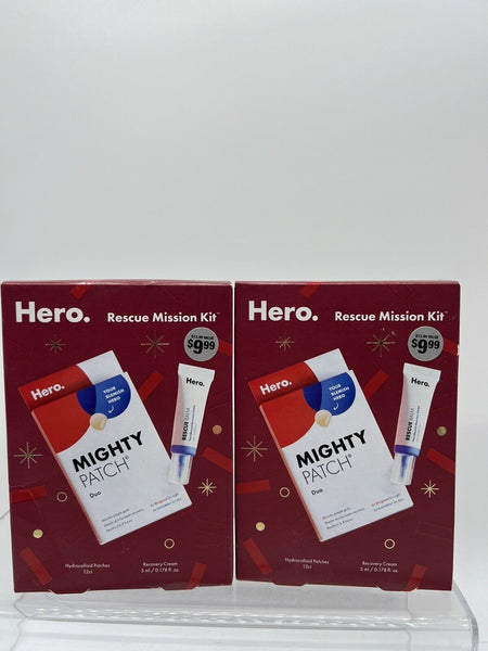 (2) Hero Essent Rescue Mission Kit Might Patch Duo 12ct Patches & Recovery Crème