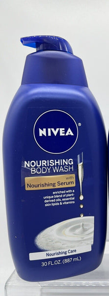 NIVEA Nourishing Care Body Wash Nourishing Serum & Pump Moisturizer HUGE 30 oz