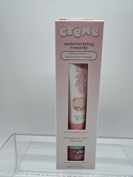 The Creme Shop Boba Bears Lip Repair Kit Duo: Lip Balm + Lip Masque Strawberry