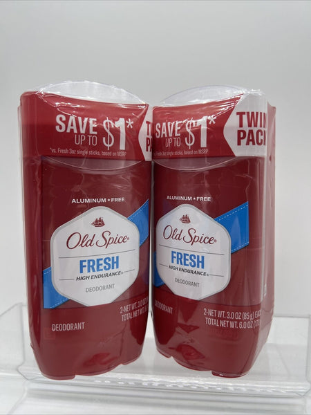 (4) Old Spice Fresh High Endurance Aluminum-Free Deodorant 2x Twin Pack 4x3.0oz