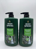 (2) Irish Spring Original Clean Body Wash Moisturizing Face  30 Oz. Pump HUGE