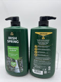 (2) Irish Spring Original Clean Body Wash Moisturizing Face  30 Oz. Pump HUGE