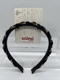 Scunci Head band Chain & Crystal Black Styling Hair Band Cocktail Upscale  ￼