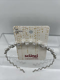 Scunci Head band Pearl & Crystal Silver Styling Hair Band Cocktail Upscale  ￼