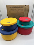Silicone Bowls 71oz-13.5oz Food Storage Containers Set Bento Box Kitchen Lunch