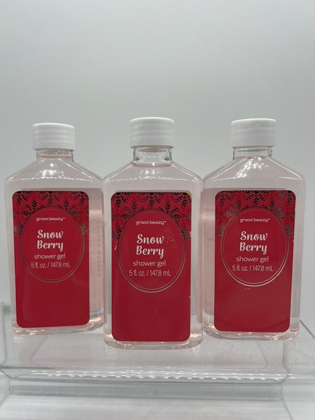 (3) Groovi Summer Snow Berry Body Wash Shower Gel Set Mothers Day 5ozCOMBINESHIP