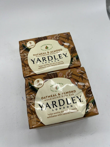 (2) Yardley London Oatmeal & Almond Nourishing Bath Bar 2 Pack Each Shower Wash