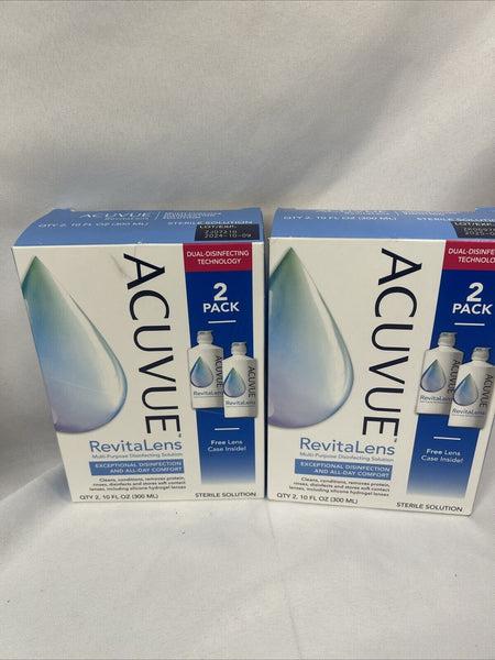 (2) 2pks RevitaLens Multi-Purpose Disinfecting Solution 4x 10oz Bottle discontin