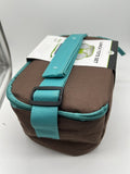 Eco One Insulated 4 Piece Set Canvas Lunch Tote 2 Containers Ice Pack Brown Teal