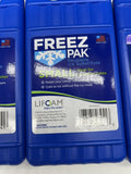 (6) Freez Pak Reusable Ice Pack Substitute Lifoam Refreezeble Cooler Small 6”