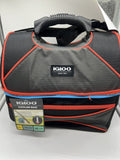 Igloo Playmate Gripper Cooler Red Bag Duel Compartment Zipper Black Lunch