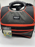 Igloo Playmate Gripper Cooler Red Bag Duel Compartment Zipper Black Lunch