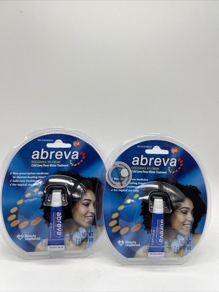 (2) Abreva Cold Sore/Fever Blister Treatment, 0.07 Oz. Each 8/24