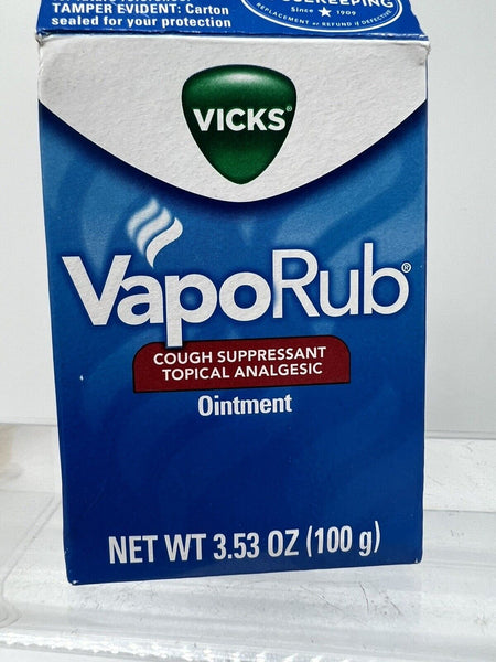 Vicks VapoRub Cough Suppressant Topical Analgesic 3.53oz 12/24 COMBINESHIP