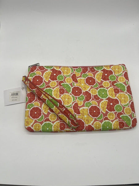 Travel Wallet wristlet Pouch  Orange Lemon Lime pink summer Fruit Bag Makeup