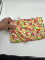 Travel Wallet wristlet Pouch  Orange Lemon Lime pink summer Fruit Bag Makeup