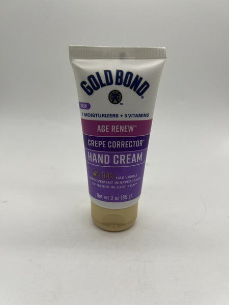 Gold Bond Age Renew Crepe Corrector Hand Creme 3 oz Wrinkle Firming Moisturizer