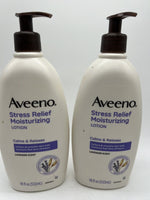 (2) Aveeno Stress Relief Moisturizing Lotion Calm Relax Lavender Big Pump 18oz
