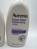 (2) Aveeno Stress Relief Moisturizing Lotion Calm Relax Lavender Big Pump 18oz