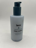 Hers Hydrating Cleanser Clear Waters  Hyaluronic Acid, Squalane 6.8oz Pump
