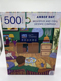 Amber Day 500 Piece Puzzle Movieflix and Chill LA Illustrator by Spin Master