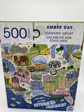 Amber Day Stateside Vacay Scenic   Map Of United States 500 Piece Puzzle Spin Ma