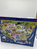 Amber Day Stateside Vacay Scenic   Map Of United States 500 Piece Puzzle Spin Ma