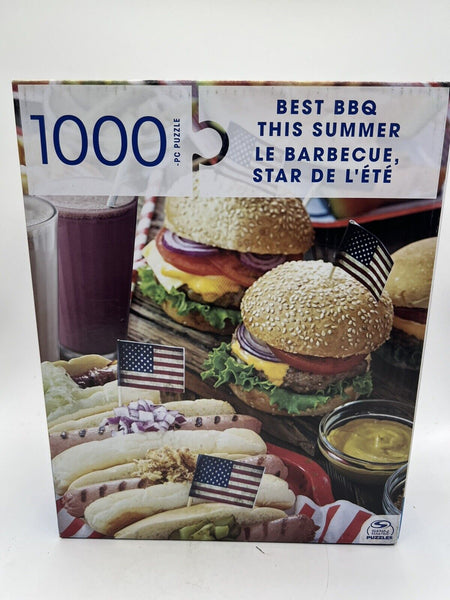 Spin Master Best BBQ This Summer 1000pc Puzzle Food Hamburger Dog American Flag