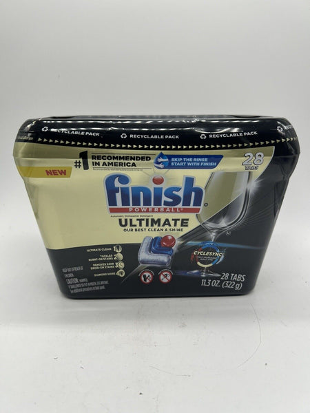 Finish Powerball Automatic Dishwasher Detergent Ultimate Clean Glass 28 Tabs