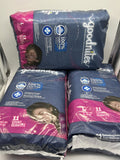 (3) Goodnites Youth Absorbent Underwear Fits SZ 10-12 Large 68 to 95 lbs. 11 Ct