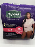 Depend Fit-Flex Underwear Women Maximum  38-44” 16-20W Large 14ct COMBINE SHIP