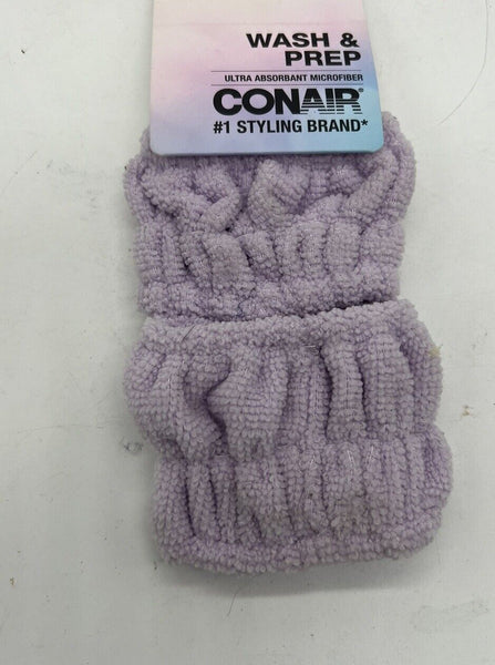 Conair Wash & Prep Spa  Wristbands Absorbent Microfiber Calm Shower Cuff Robe