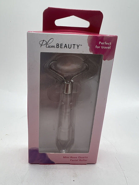 Plum Beauty Pink Rose Quartz Facial Roller Massager Travel Size Stress Wrinkles