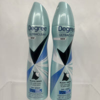 (2) Degree Ultraclear deodorant Dry Spray Black/White Pure Clean 3.8 oz