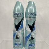 (2) Degree Ultraclear deodorant Dry Spray Black/White Pure Clean 3.8 oz