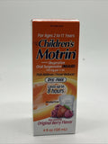 Motrin Children's Ibuprofen Oral Suspension Dye-Free  Original Berry 4 oz