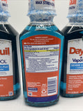 (4) Vicks DayQuil Severe Vapocool Cold Cough Flu Congestion Relief 12oz
