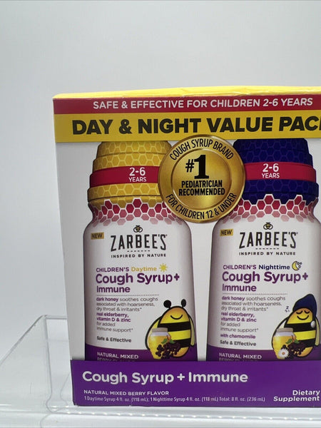 Zarbee's  Children's Day & Night Value Pack Liquid Natural Mixed Berry Bundle
