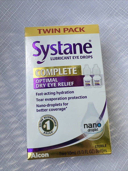 ALCON SYSTANE - COMPLETE - DRY EYE RELIEF - TWIN PACK - 2 X 10ML - 2/25