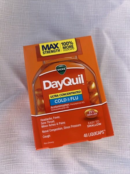 Vicks DayQuil Ultra Concentrated Liquicaps Cold & Flu 48ct 5/26 COMBINESHIP