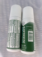 (2) Biofreeze Roll-On Fast Acting Menthol Pain Relief 2.5 fl oz. 11/25