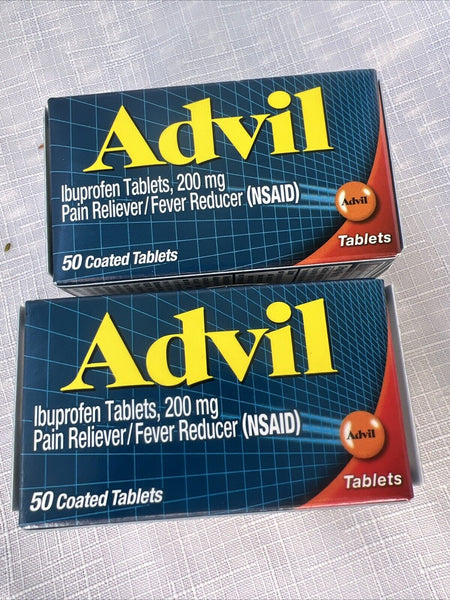 (2) Advil Pain Reliever 200mg Ibuprofen 50 Coated Tablet Travel 6/26+COMBINESHIP