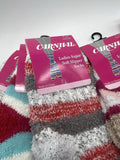 (5) Carnival Ladies Super Soft Slipper Socks Pink Grey Purple Yellow Warm Fuzzy