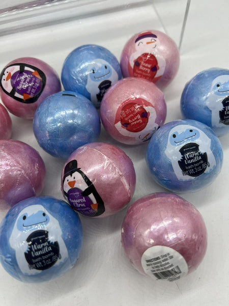 (12) Bath Bomb Fairy Snow Berry Sugar Citrus Shimmer Vanilla Gift Set Holiday