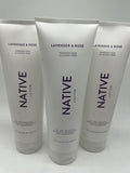 (3) Native Body Lotion Lavender + Rose Paraben& Silicone-Free 12oz COMBINE SHIP!