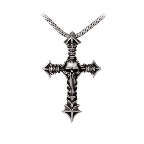 Alchemy Gothic P951 Cruxinomica Pendant Necklace Cross Skull Snake Chain