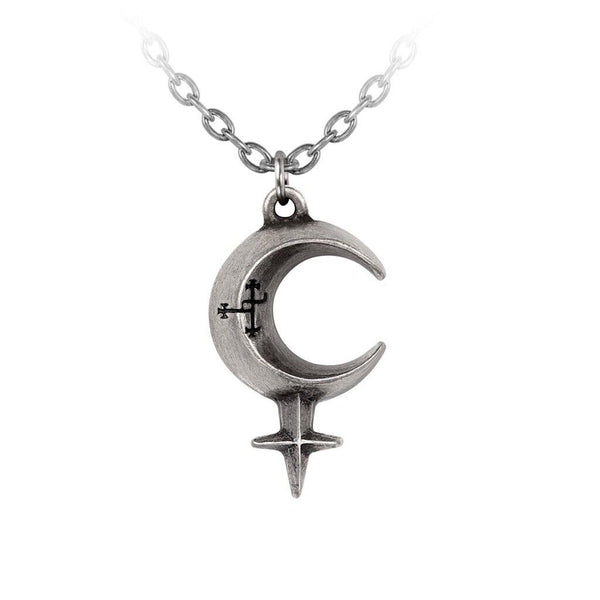 Alchemy Gothic P946 - Lilith Pendant Sigil And Crescent Moon Necklace